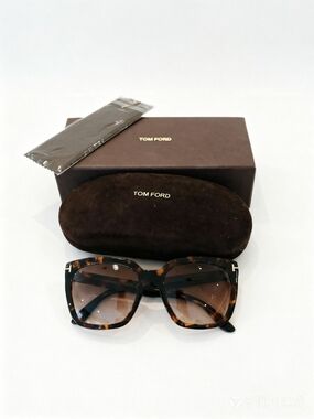 TOM FORD Amarra Tortoiseshell Square Sunglasses - Brown